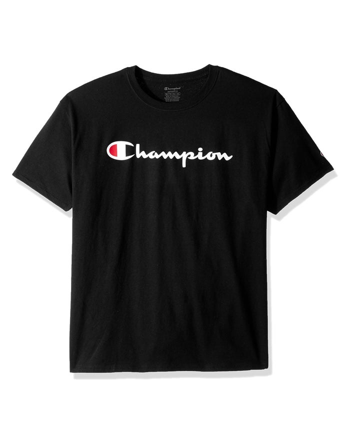 Champion Cotton Script Logo T-Shirt Meisjes - Zwart - Belgie 3257ZCJFN